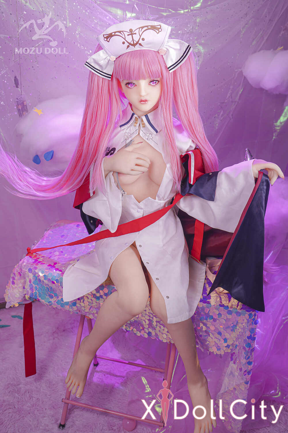 MOZU Doll 小仙 145cm 成人スタイルラブドール 小悪魔ナース風スレンダー TPE製 ラブドール貧乳
