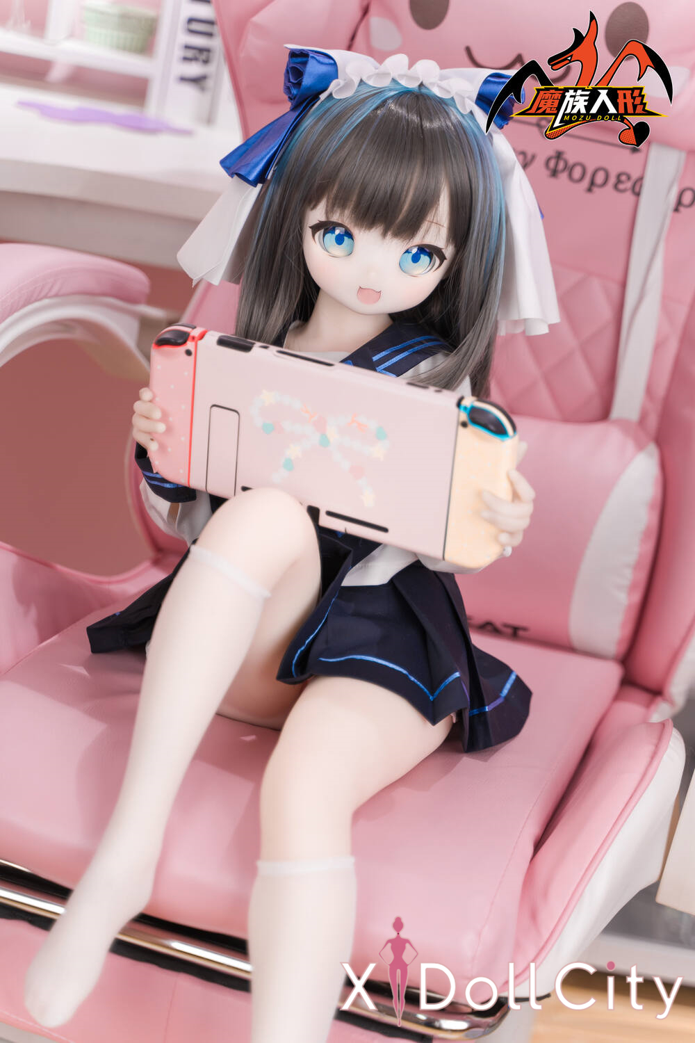 MOZU Doll 猫猫 成人スタイルラブドール キュートなロリ系ミニ ビニールヘッド＋TPEボディ ラブドール良乳