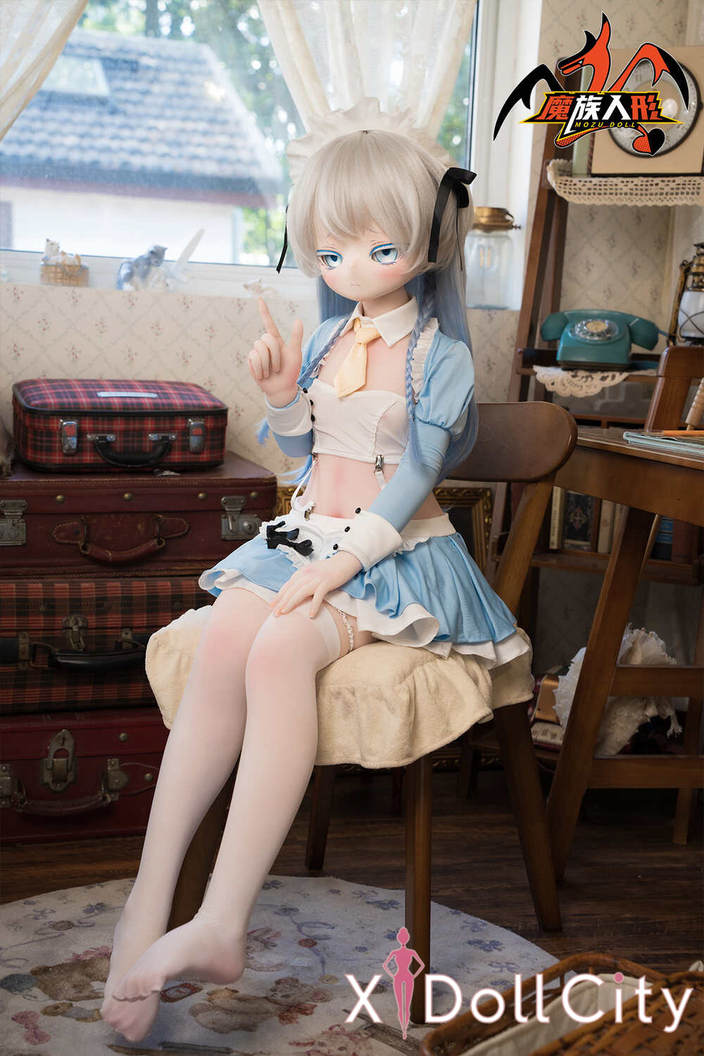 MOZU Doll 蓝莓 成人スタイルラブドール ロリ ビニールヘッド&軟質ヘッド＋TPEボディ ラブドール貧乳