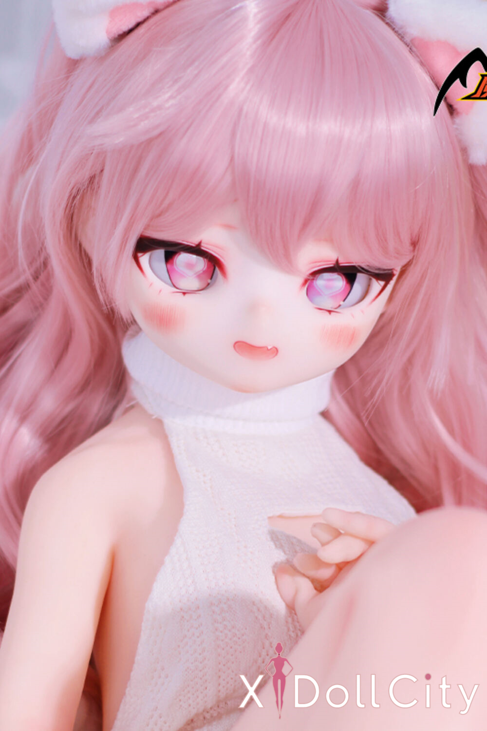 MOZU Doll 愛莉 成人スタイルラブドール キュートな猫耳ミニ ビニールヘッド＋TPEボディ ラブドール貧乳