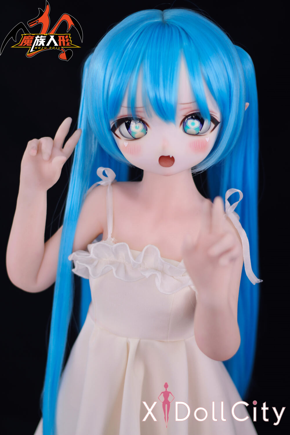 MOZU Doll 芙芙 成人スタイルラブドール 蒼髪エルフ系 ビニールヘッド＋TPEボディ ラブドール貧乳