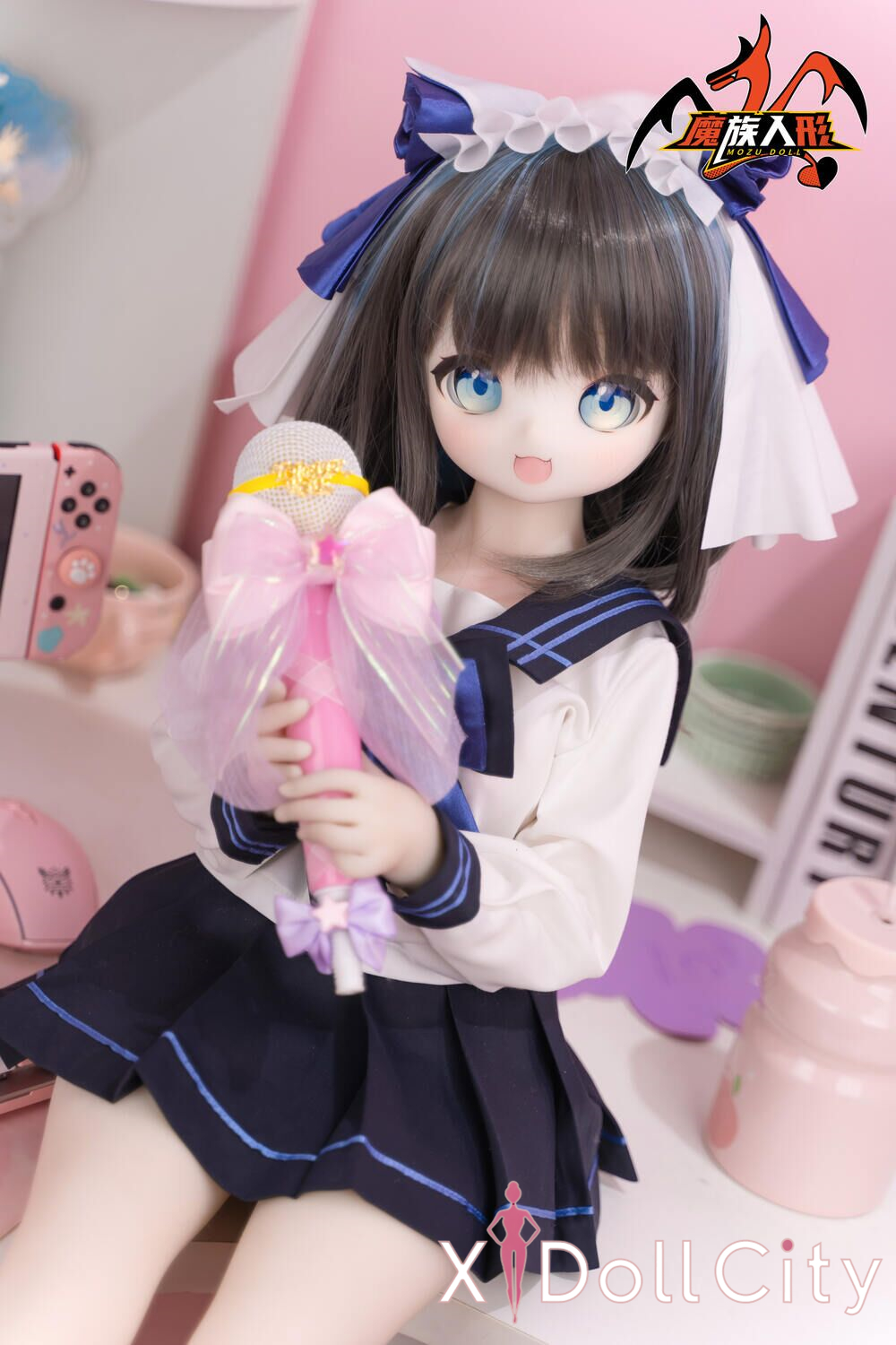 MOZU Doll 猫猫 成人スタイルラブドール キュートなロリ系ミニ ビニールヘッド＋TPEボディ ラブドール良乳