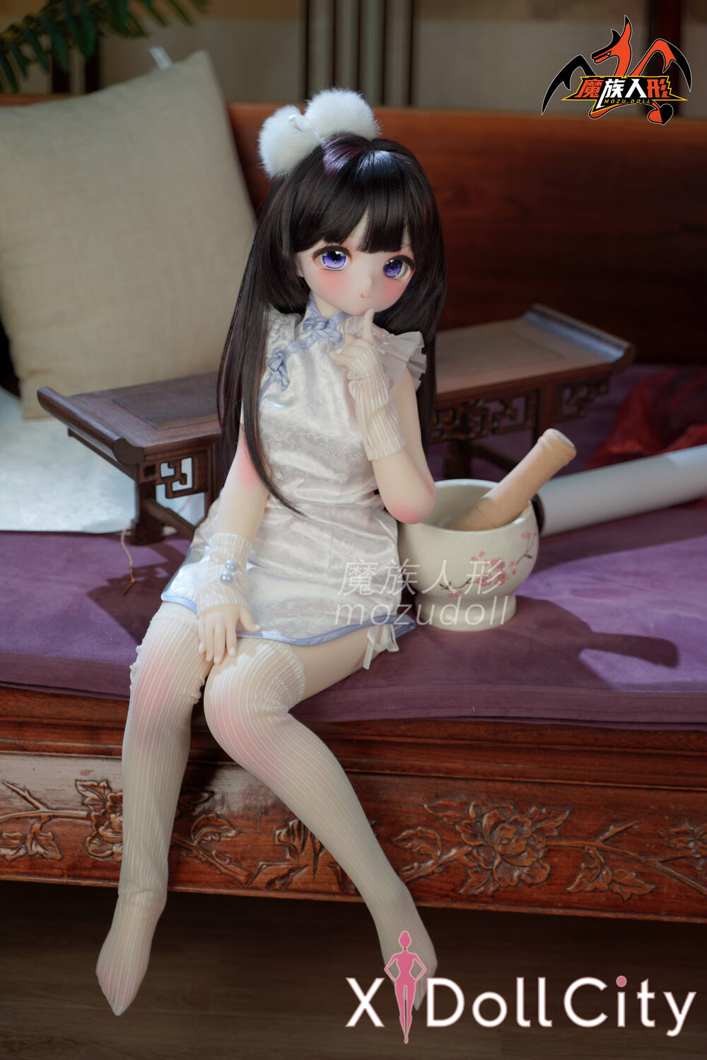 MOZU Doll 瑶瑶 成人スタイルラブドール 優雅チャイナドレスミニ ビニールヘッド＋TPEボディ ラブドール貧乳