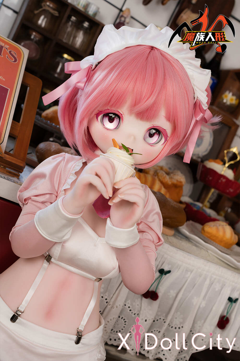 MOZU Doll 草莓 成人スタイルラブドール ロリ ビニールヘッド&軟質ヘッド＋TPEボディ ラブドール貧乳