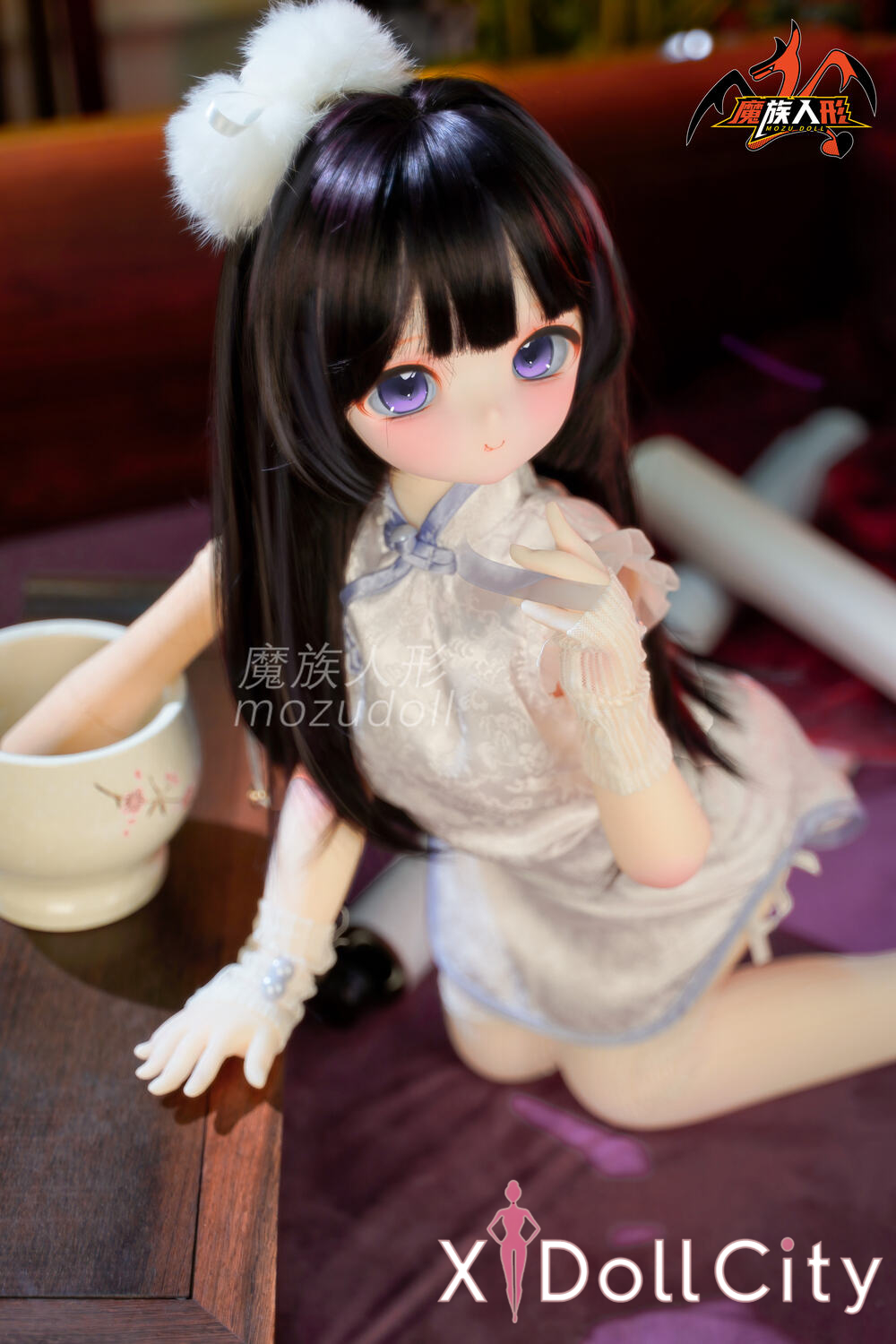 MOZU Doll 瑶瑶 成人スタイルラブドール 優雅チャイナドレスミニ ビニールヘッド＋TPEボディ ラブドール貧乳
