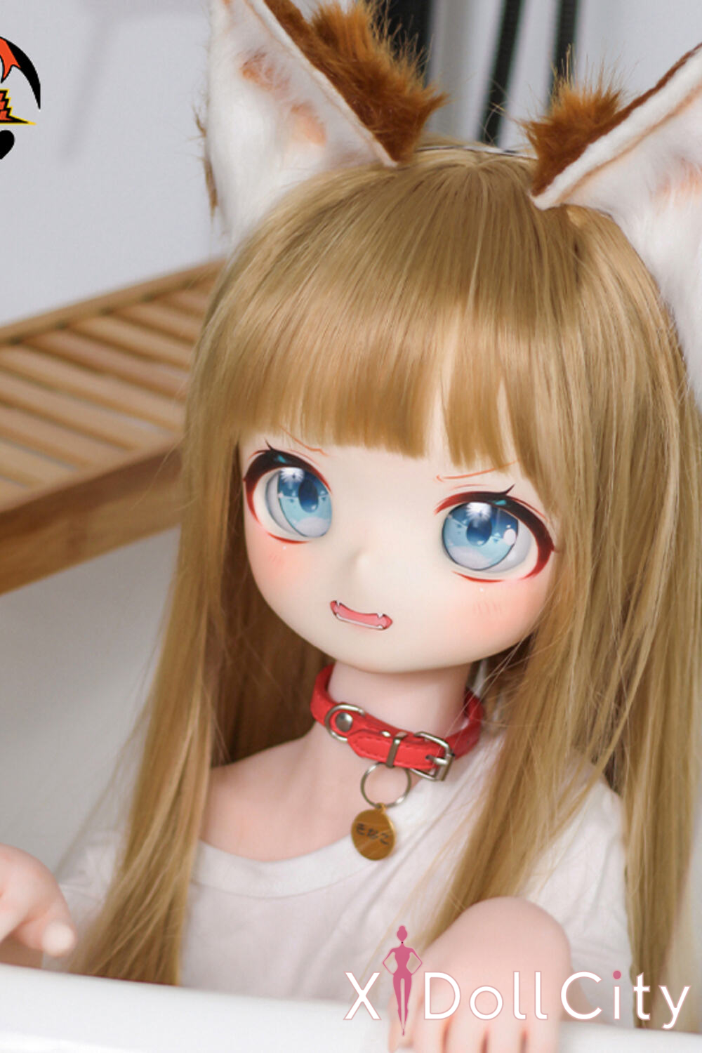 MOZU Doll 黄豆 成人スタイルラブドール キュートなアニメ耳 ビニールヘッド＋TPEボディ ラブドール貧乳