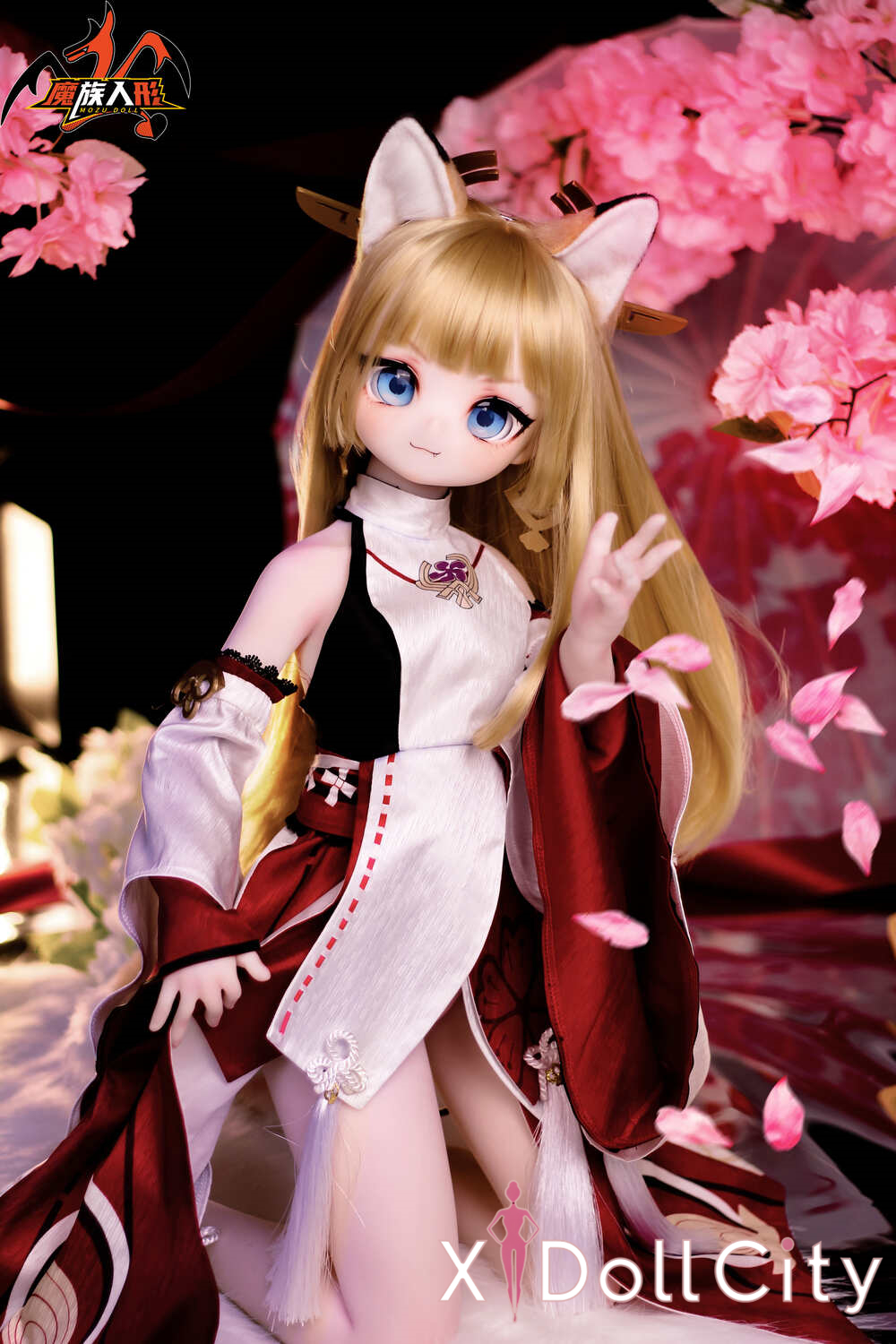 MOZU Doll 小狐狸 成人スタイルラブドール キュートアニメ風 ビニールヘッド＋TPEボディ ラブドール貧乳