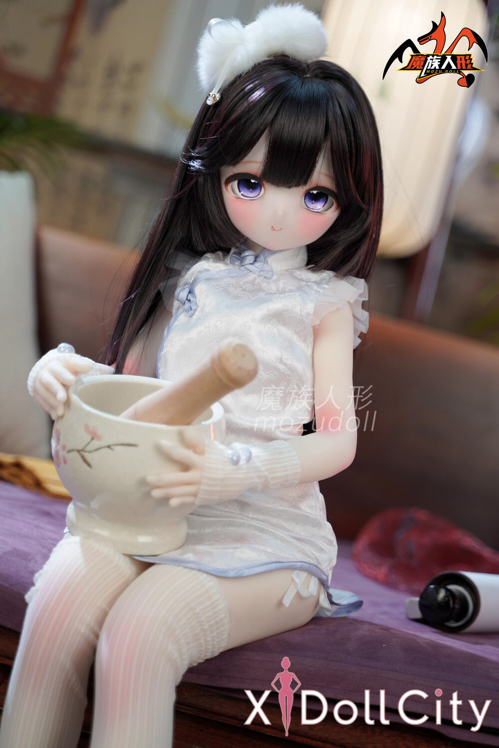 MOZU Doll 瑶瑶 成人スタイルラブドール 優雅チャイナドレスミニ ビニールヘッド＋TPEボディ ラブドール貧乳