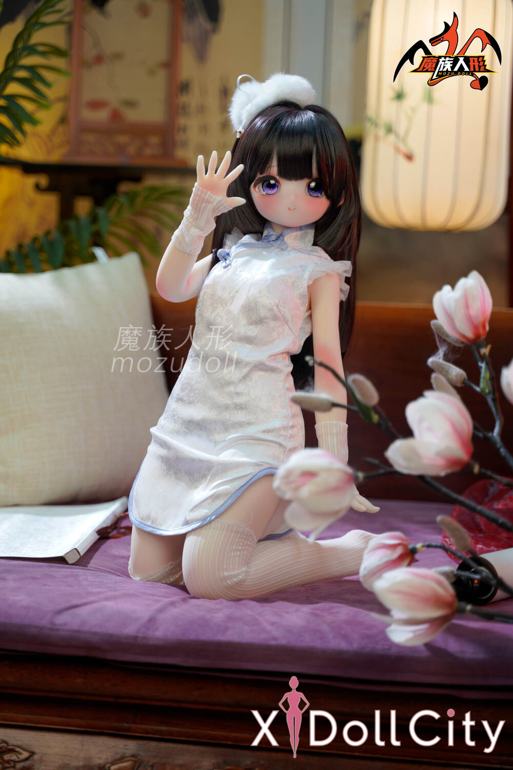 MOZU Doll 瑶瑶 成人スタイルラブドール 優雅チャイナドレスミニ ビニールヘッド＋TPEボディ ラブドール貧乳