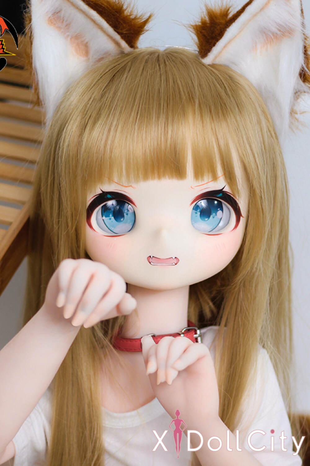 MOZU Doll 黄豆 成人スタイルラブドール キュートなアニメ耳 ビニールヘッド＋TPEボディ ラブドール貧乳