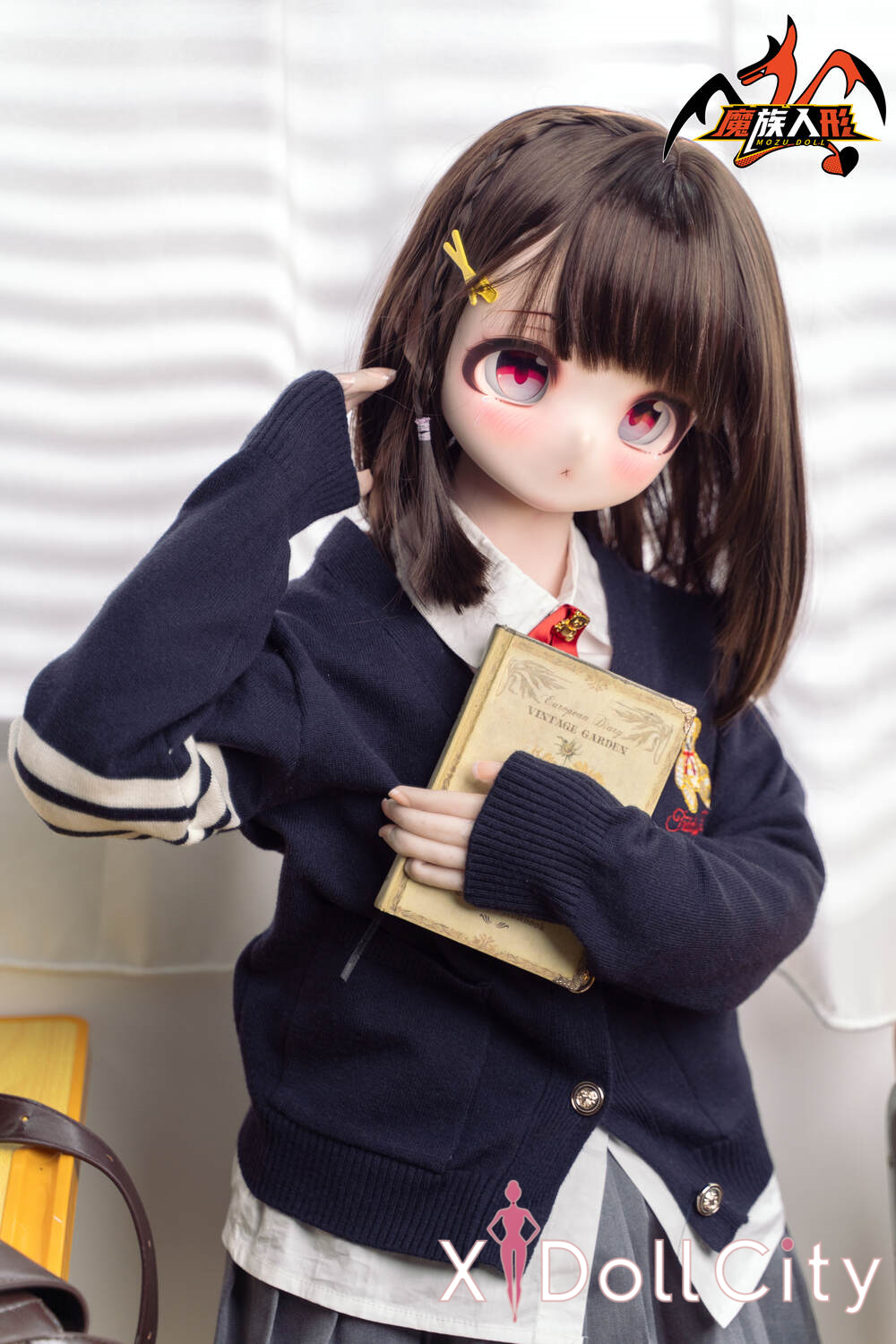 MOZU Doll 露比 成人スタイルラブドール ロリ学生風 可愛な女の子 ビニールヘッド&軟質ヘッド＋TPEボディ ラブドール貧乳