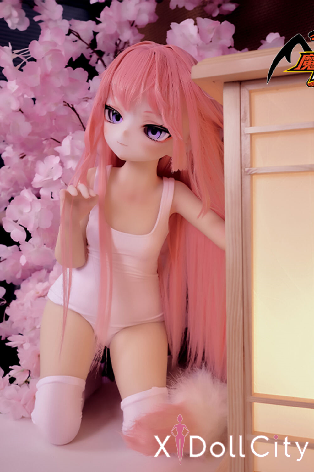 MOZU Doll 小狐狸 成人スタイルラブドール アニメ 妖艶アニメ風 ビニールヘッド＋TPEボディ ラブドール貧乳