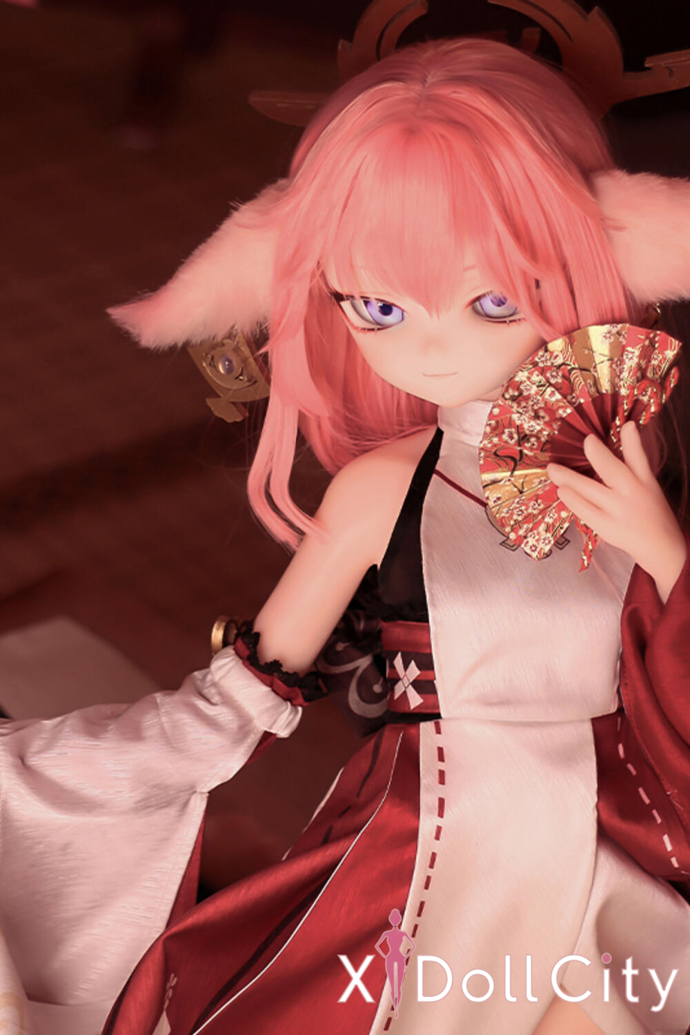 MOZU Doll 小狐狸 成人スタイルラブドール アニメ 妖艶アニメ風 ビニールヘッド＋TPEボディ ラブドール貧乳