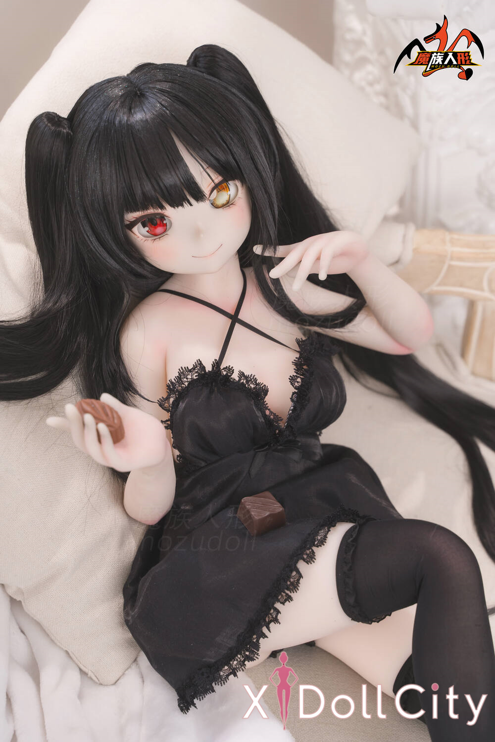 MOZU Doll 梦姬 成人スタイルラブドール ツインテール小悪魔ミニ ビニールヘッド＋TPEボディ ラブドール良乳