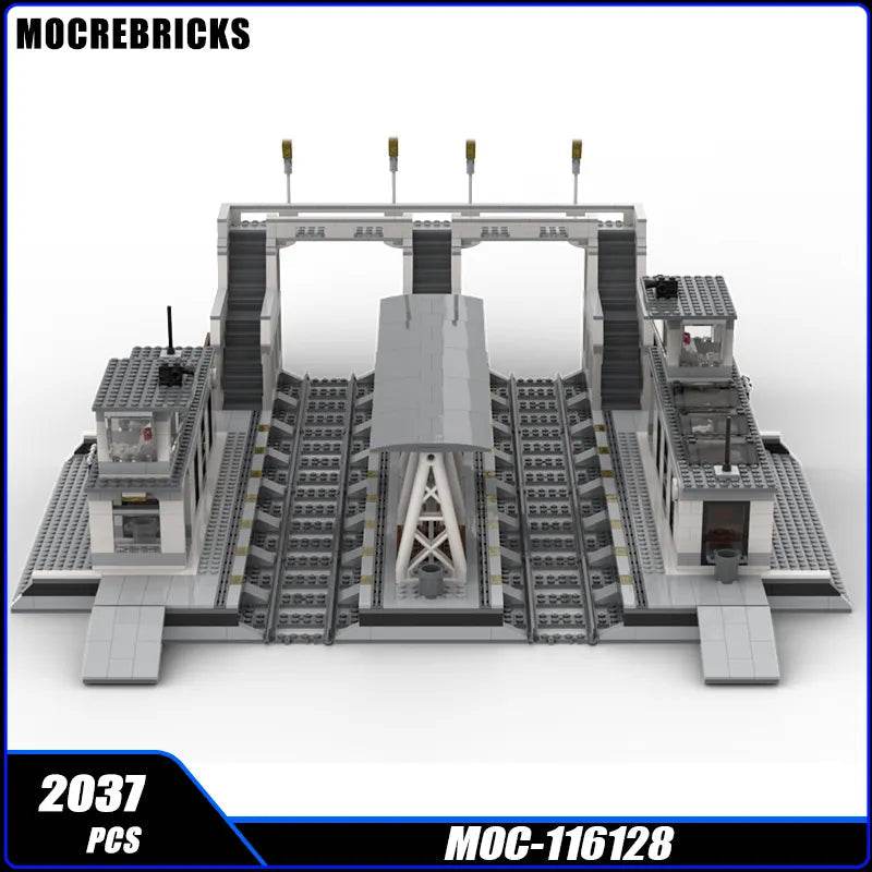 Modern 2037PCS Modular Train Station Set for City Builders