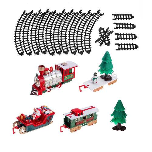 Enchanting Musical Christmas Electric Train Set with DIY Tracks & Lights