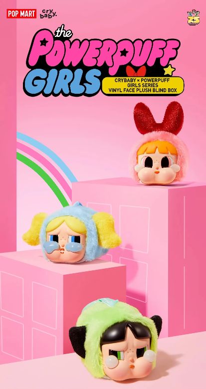 Original POP Mart Crybaby Powerpuff Girls Series-Vinyl Face Plush Blind Box Figures Random Design Action Figures Collectible Toys