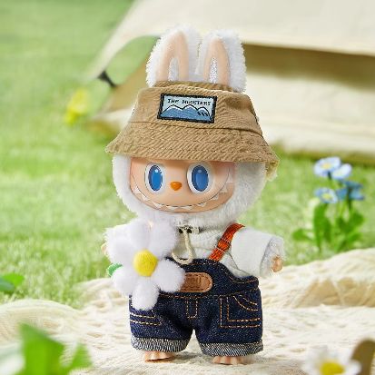 THE MONSTERS FALL IN WILD SERIES-Vinyl Plush Doll Pendant POP MART Spring Wild Farmers at Home Plush Doll Backpack Pendant Keychain Denim Labubu Toys