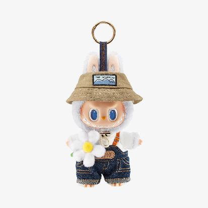 THE MONSTERS FALL IN WILD SERIES-Vinyl Plush Doll Pendant POP MART Spring Wild Farmers at Home Plush Doll Backpack Pendant Keychain Denim Labubu Toys