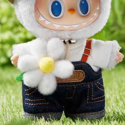 THE MONSTERS FALL IN WILD SERIES-Vinyl Plush Doll Pendant POP MART Spring Wild Farmers at Home Plush Doll Backpack Pendant Keychain Denim Labubu Toys