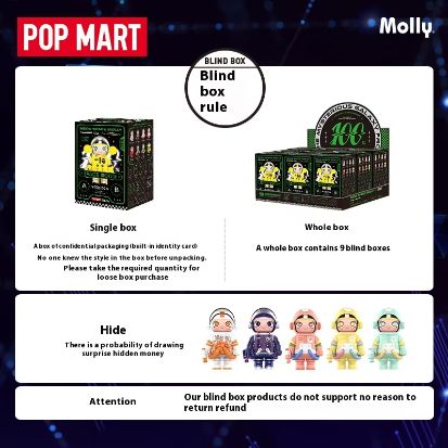 POP MART Mega Space Molly 100% Anniversary 2-in-1 PVC Toy 2 Blind Box Gifts Frozen Cinnamoroll Animals Resin Mystery Boxes whole 9 boxes/ Sets