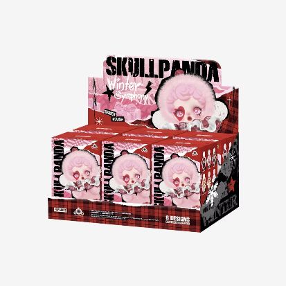 Original Authentic Pop Mart SKULLPANDA Winter Symphony Series Cute Pendant Plush Toys Cartoon Mystery Blind Boxes Lovely Dolls 6 Boxes/Set