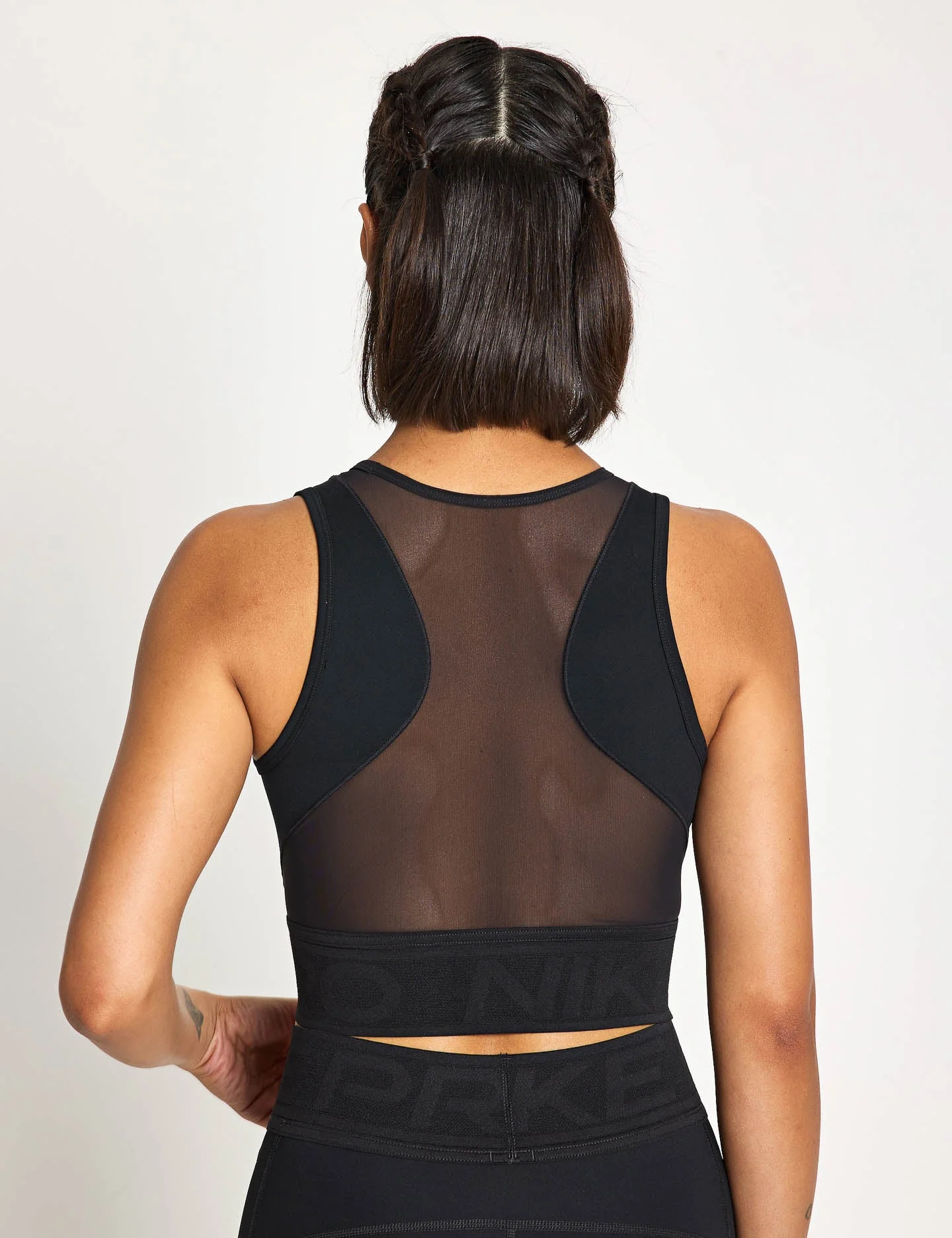 Pro Dri-FIT Cropped Tank Top - Black/White