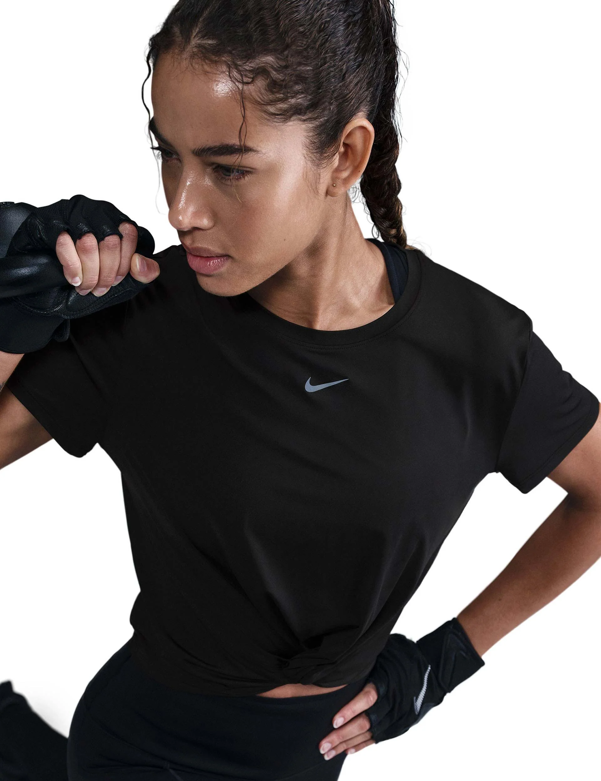 One Classic Twist Short-Sleeve Top - Black