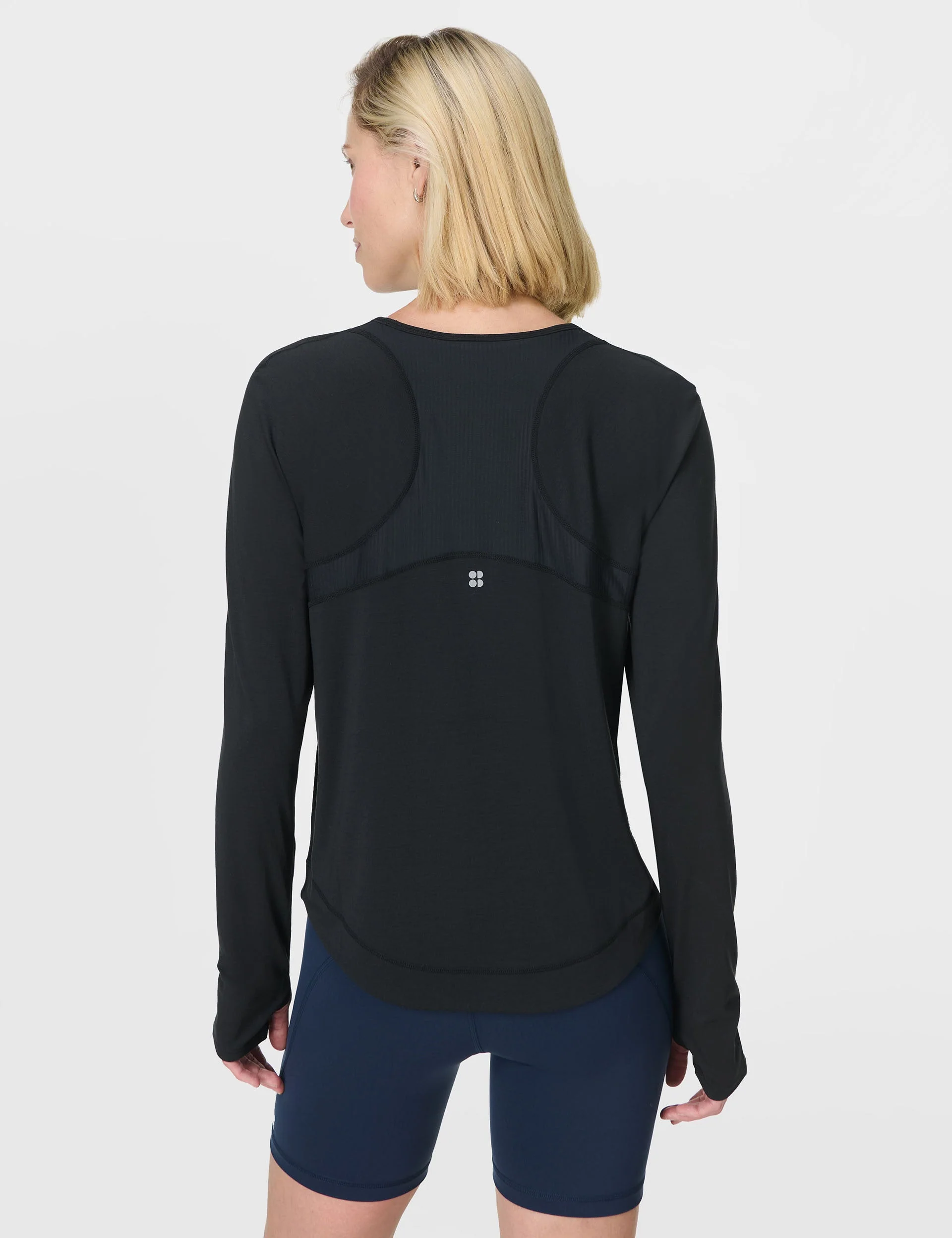Breathe Easy Mesh Long Sleeve Top - Black