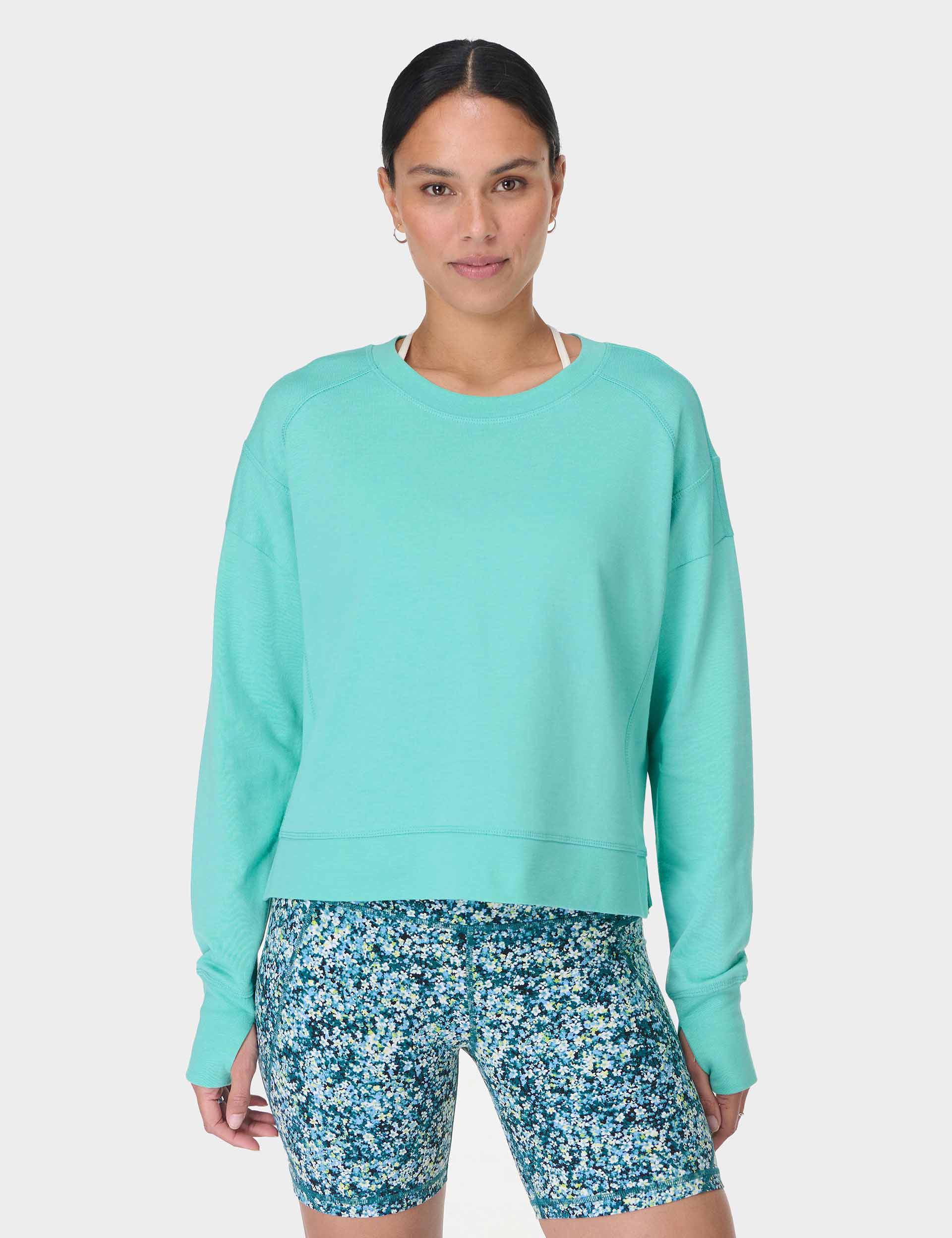 After Class Crop Sweatshirt - Sea Spray Blue