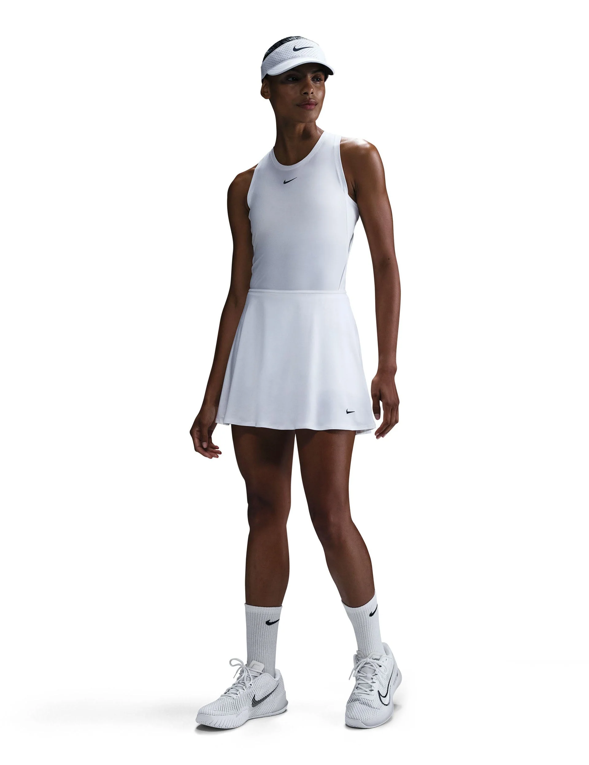 Victory Dri-FIT Flouncy Tennis Skirt - White/Black