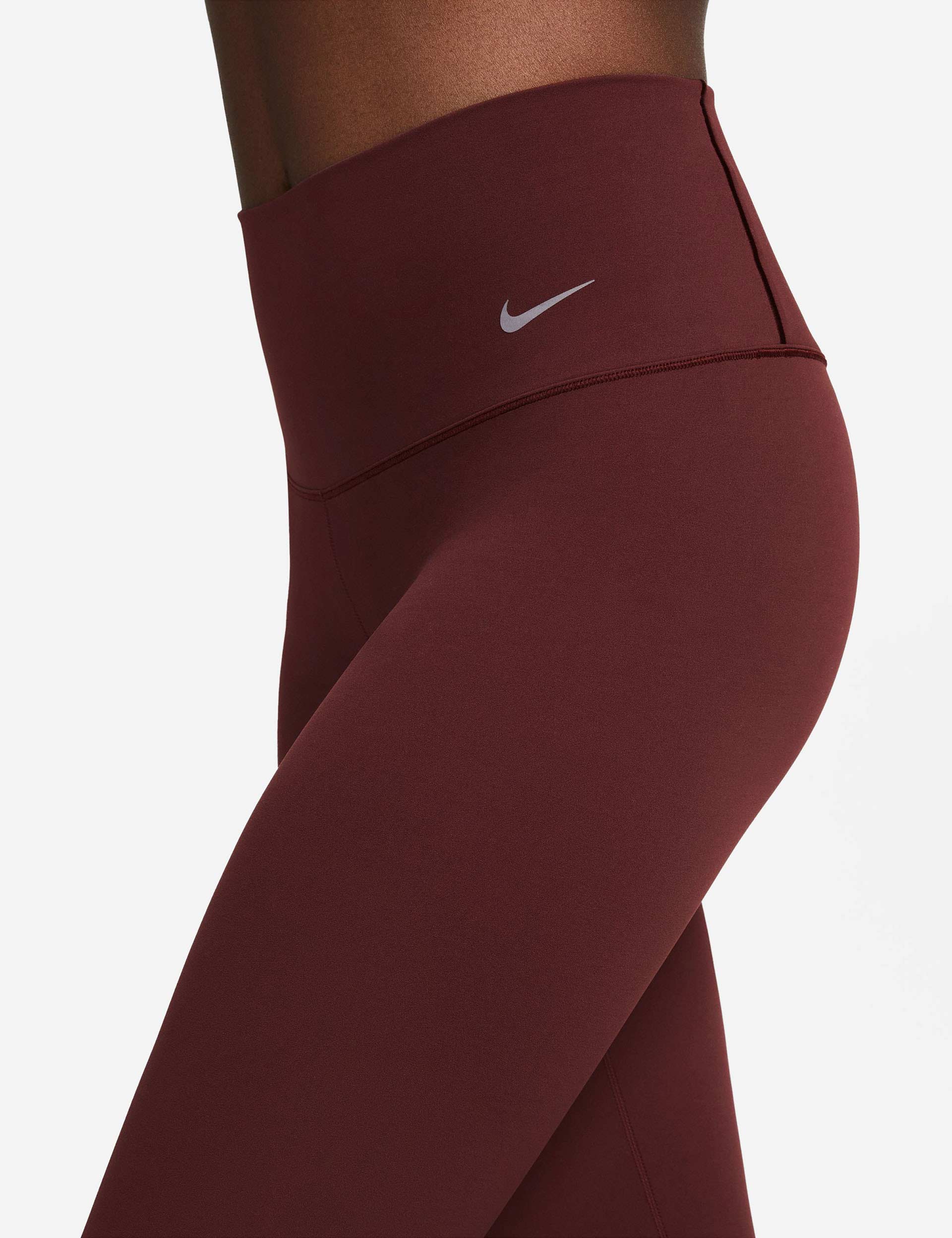 Zenvy High Waisted Leggings - Burgundy Crush/Black