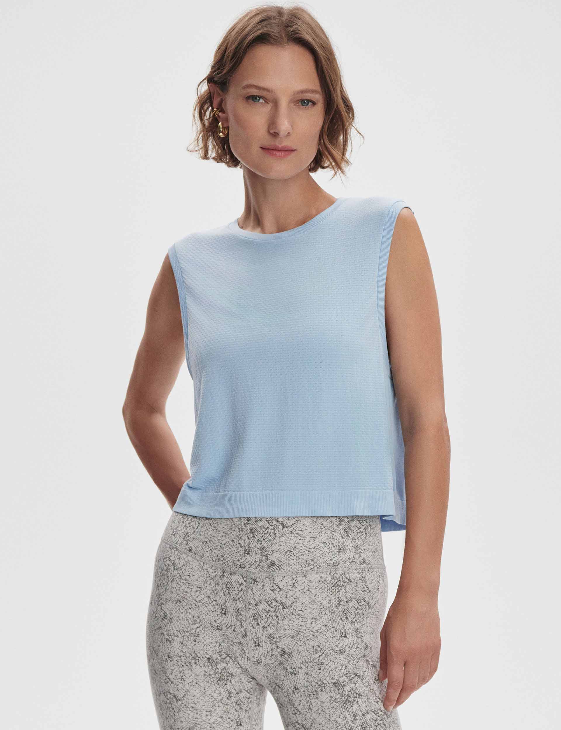 Page Seamless Crop Tank - Cashmere Blue