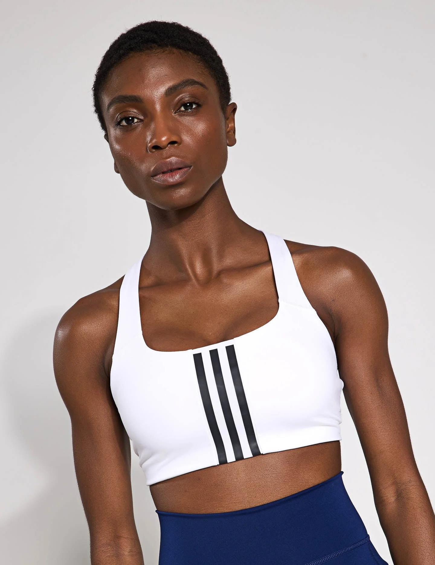 Powerimpact Training Medium-Support 3-Stripes Bra - White