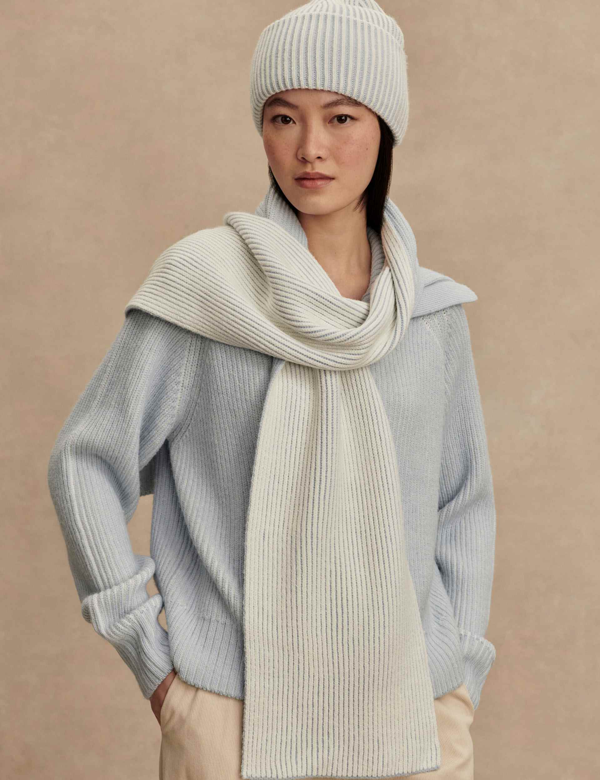 Deville Plated Scarf - Mist Blue