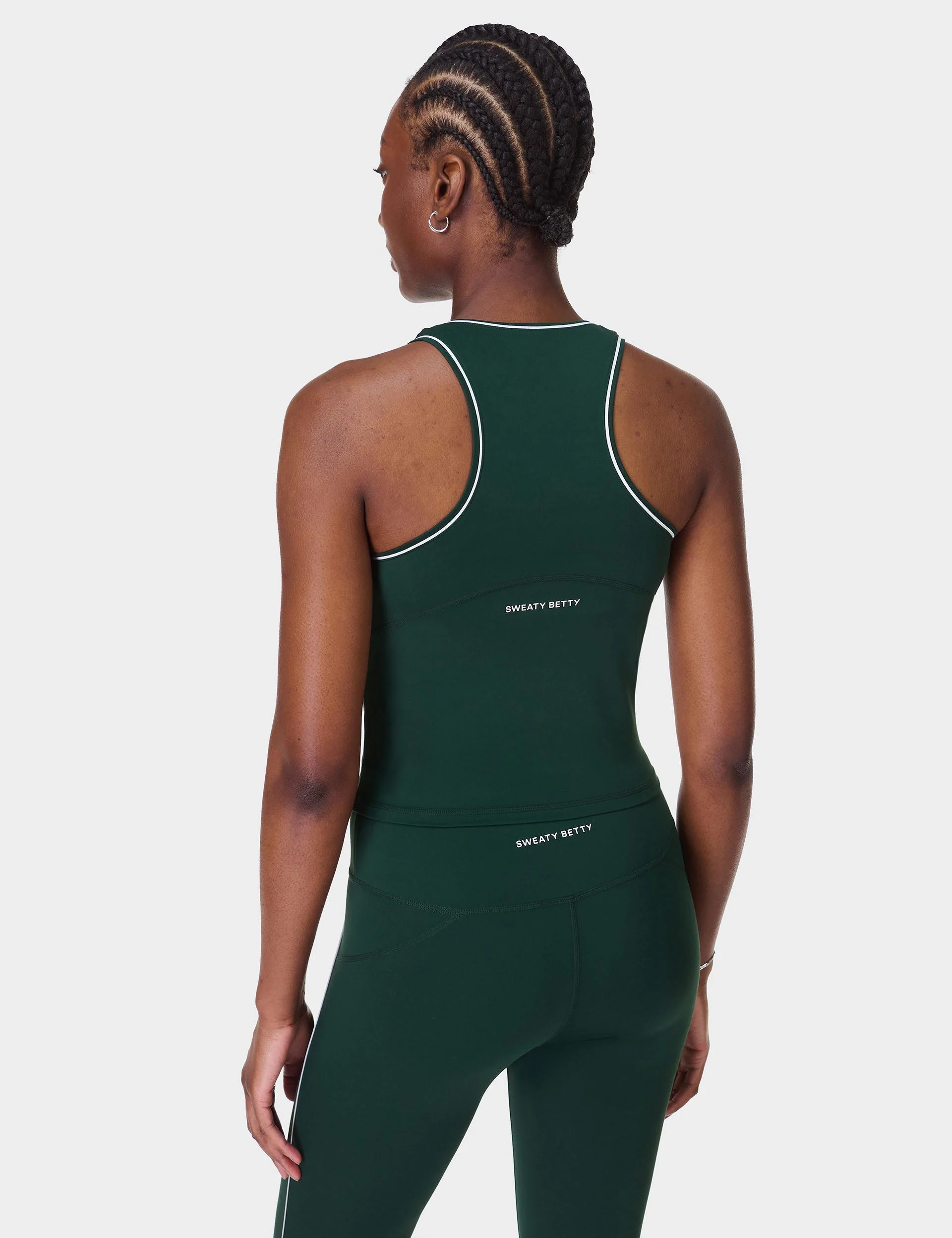 All Day Active Cropped Tank - Cedar Green