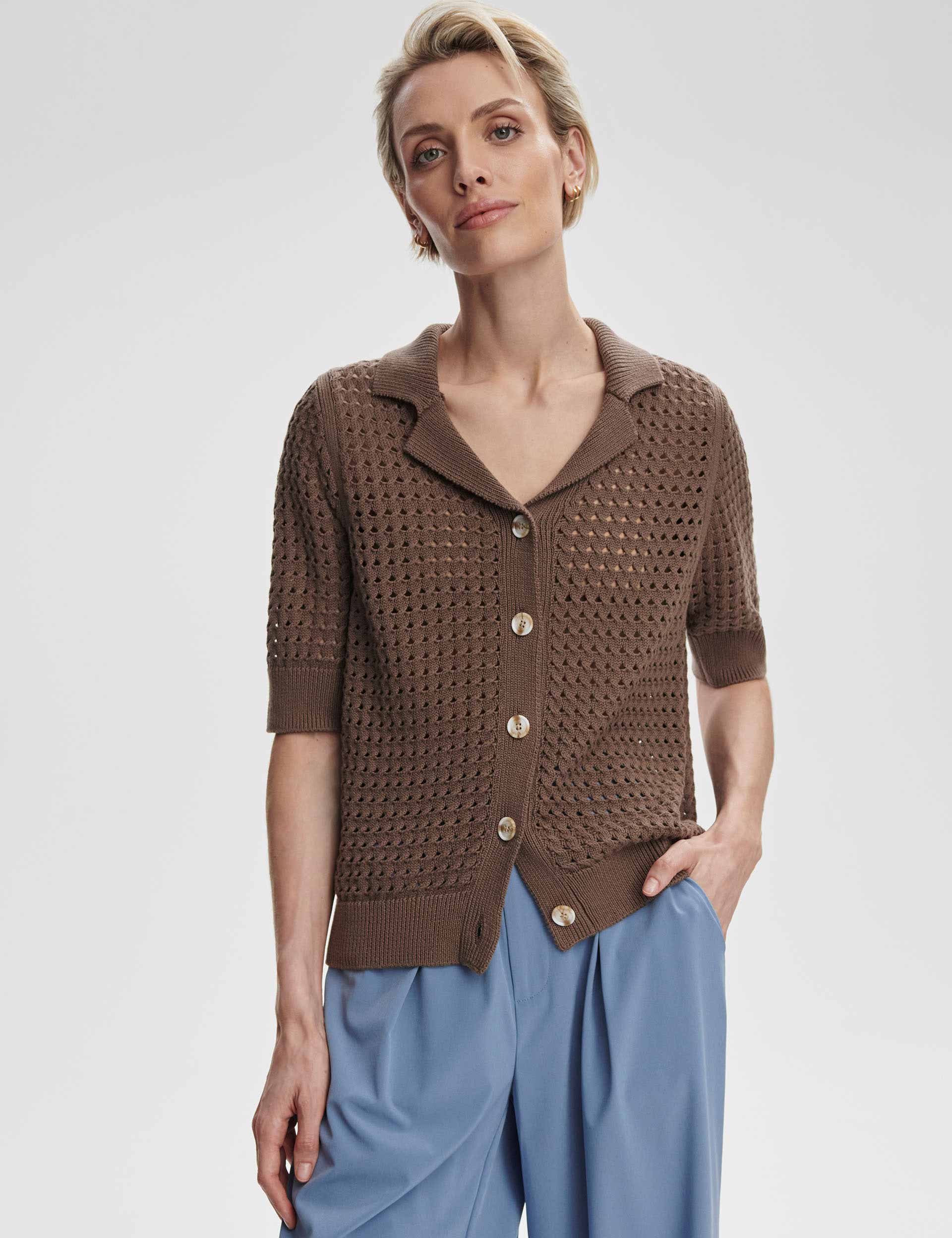 Ellie Knit Shirt - Chocolate Chip