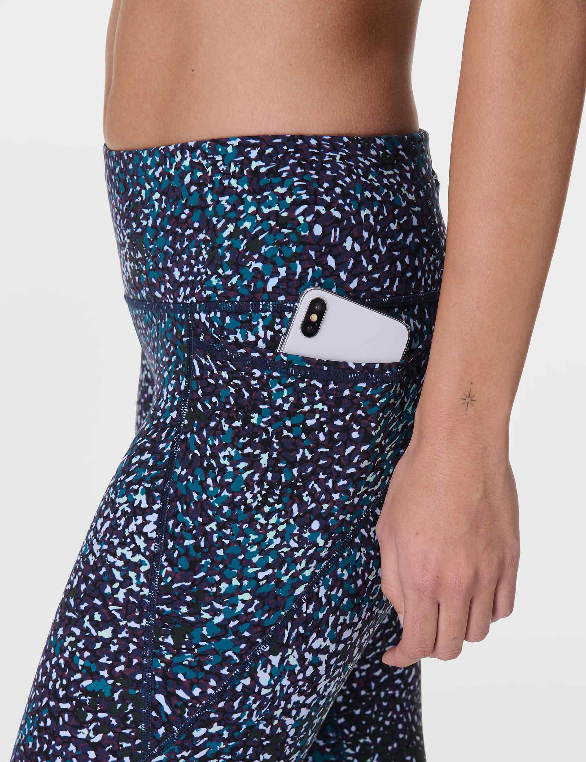 Power 7/8 Gym Leggings - Blue Aurora Print