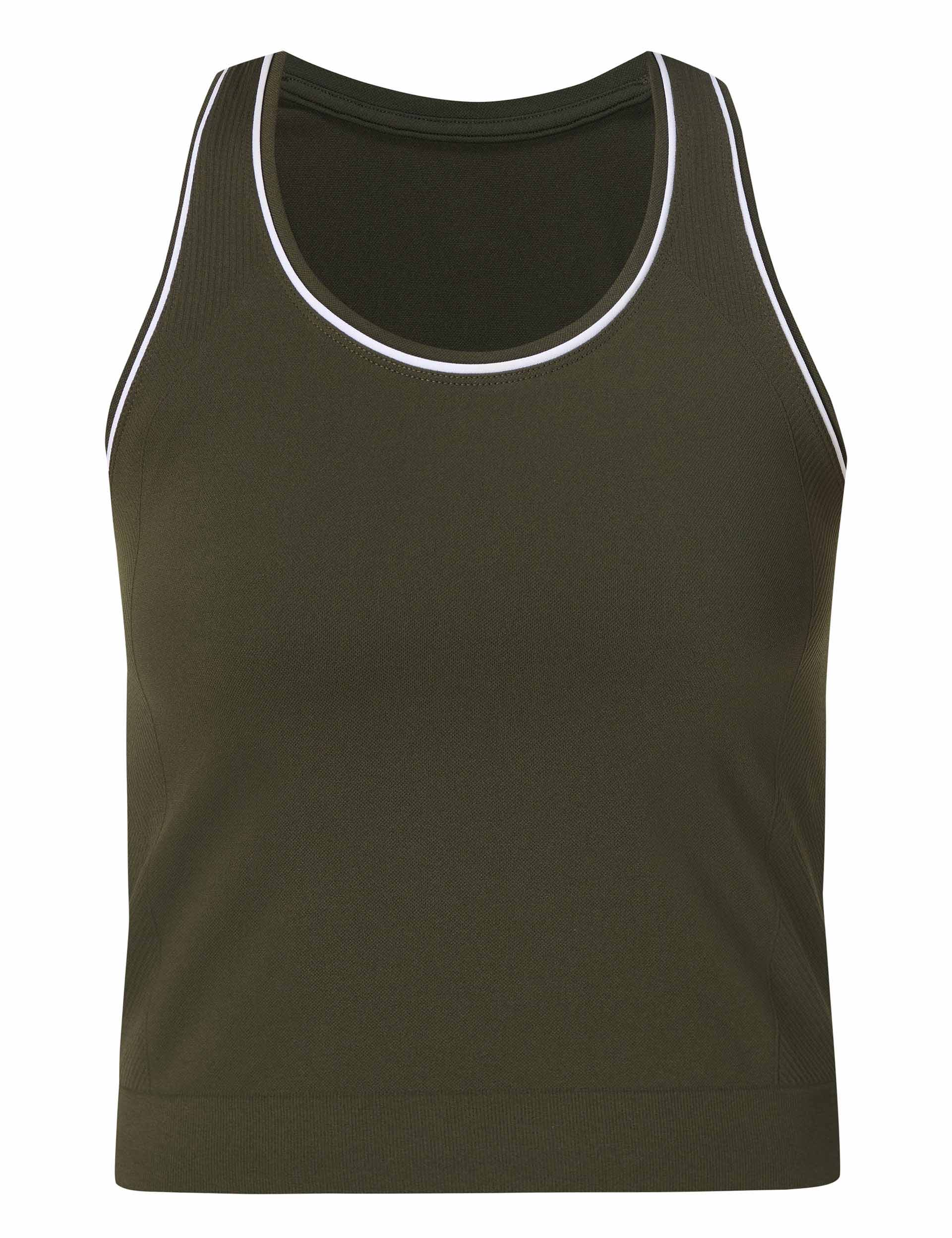 Athlete Crop Seamless Workout Vest - Nori Green