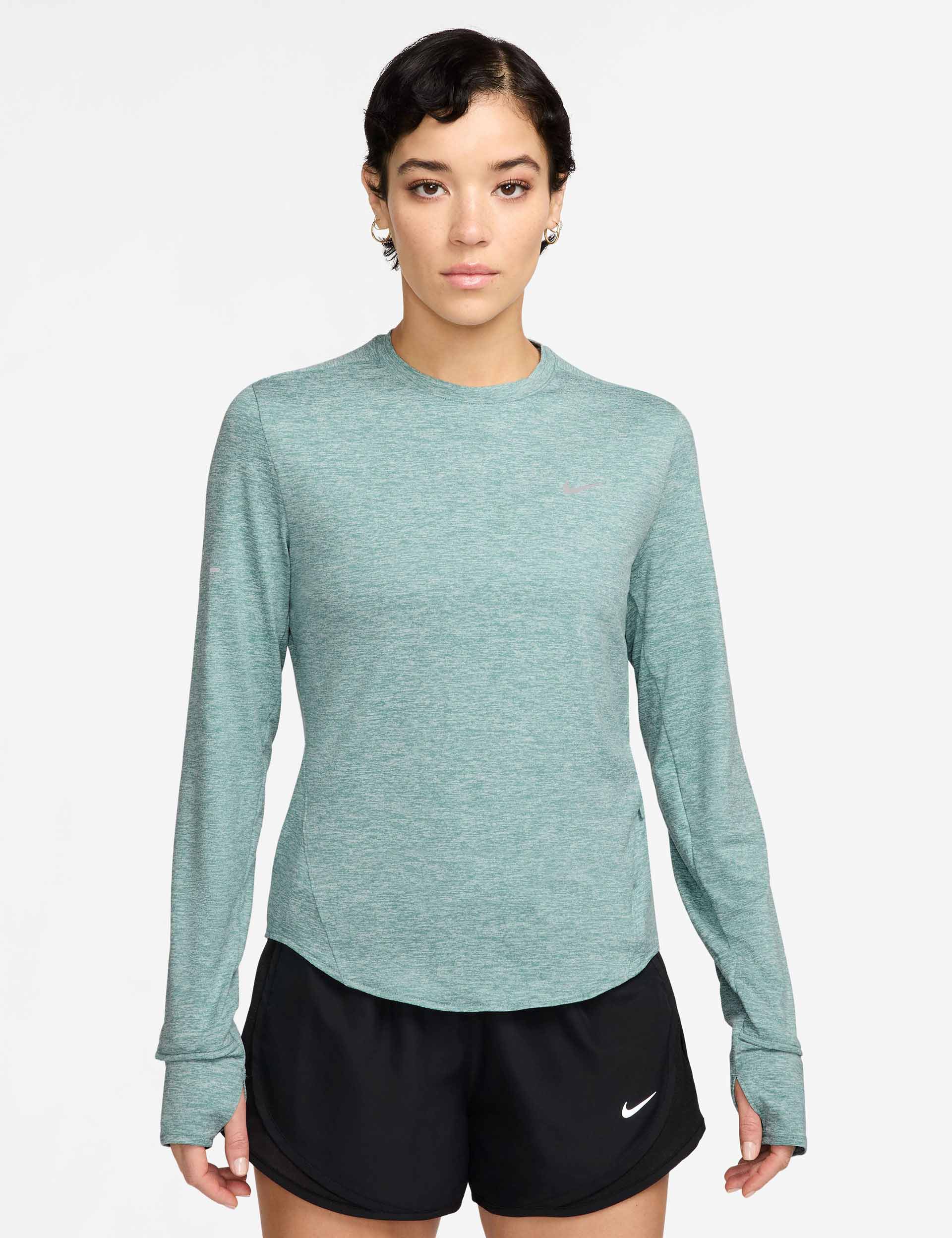 Swift Dri-FIT UV Long-Sleeve Running Top - Cannon/Heather/Reflective Silver