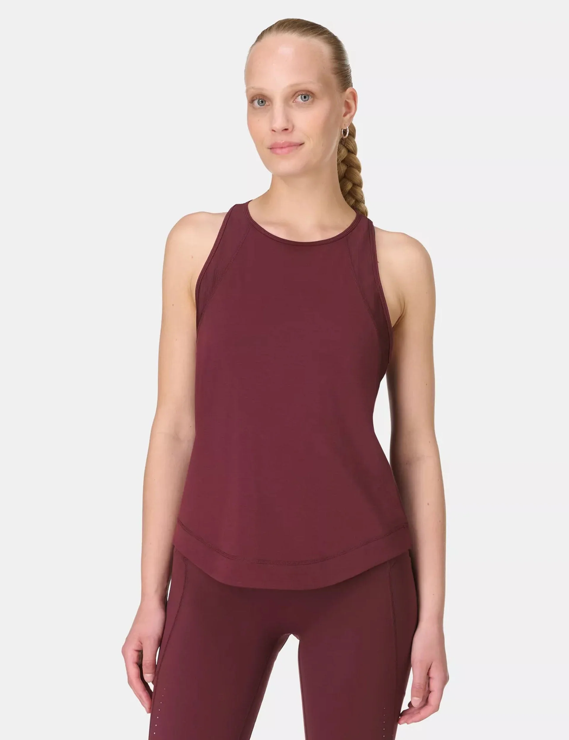 Breathe Easy Mesh Run Vest Top - Garnet Red