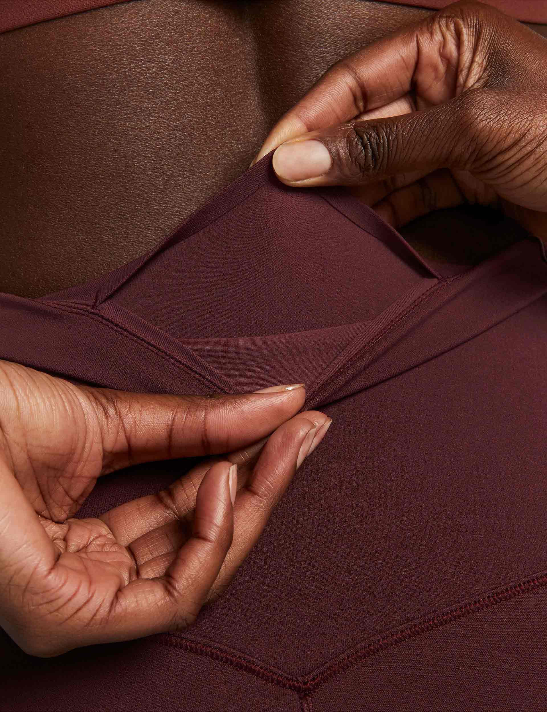 Zenvy High Waisted Leggings - Burgundy Crush/Black