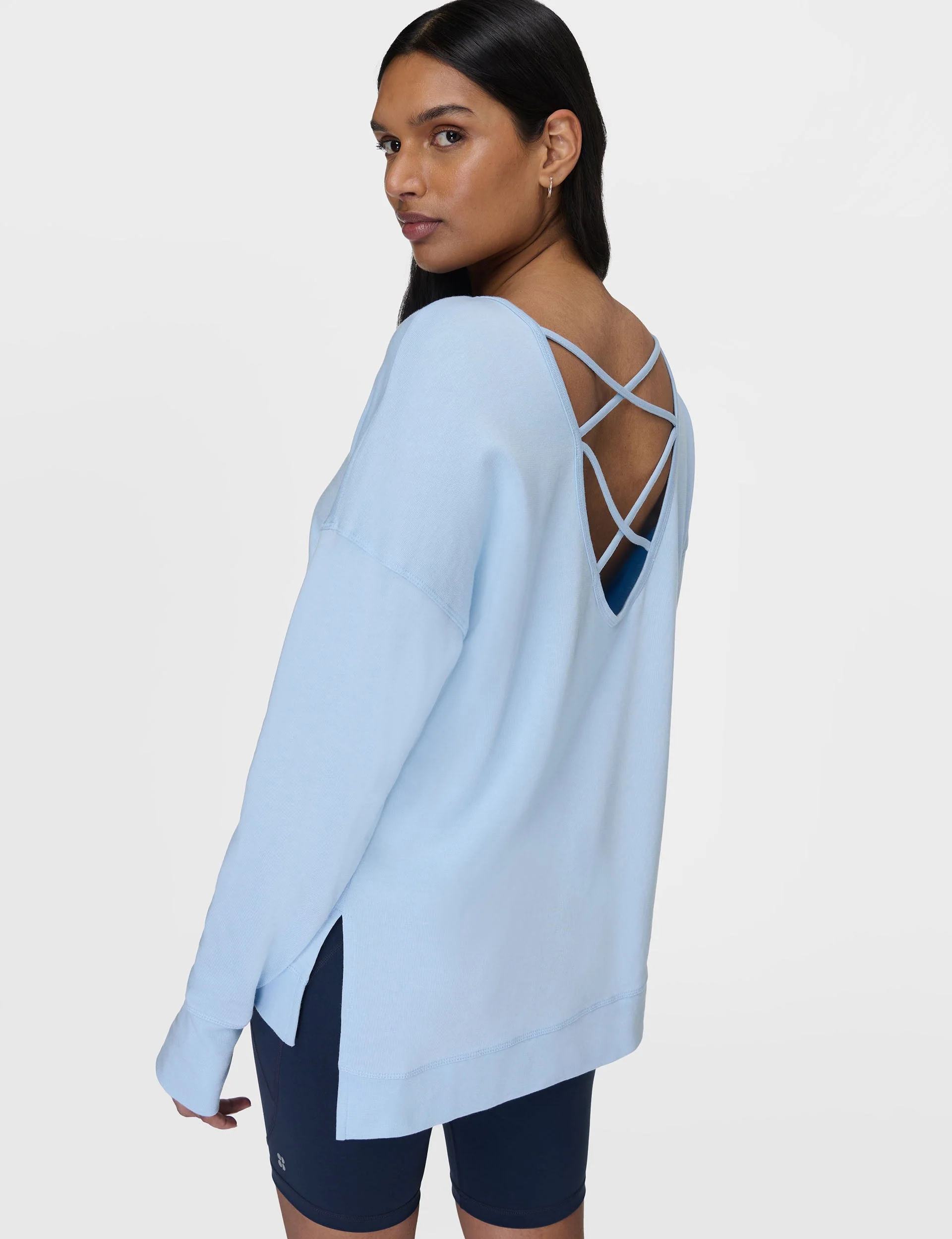 After Class Cross Back Sweatshirt - Breeze Blue