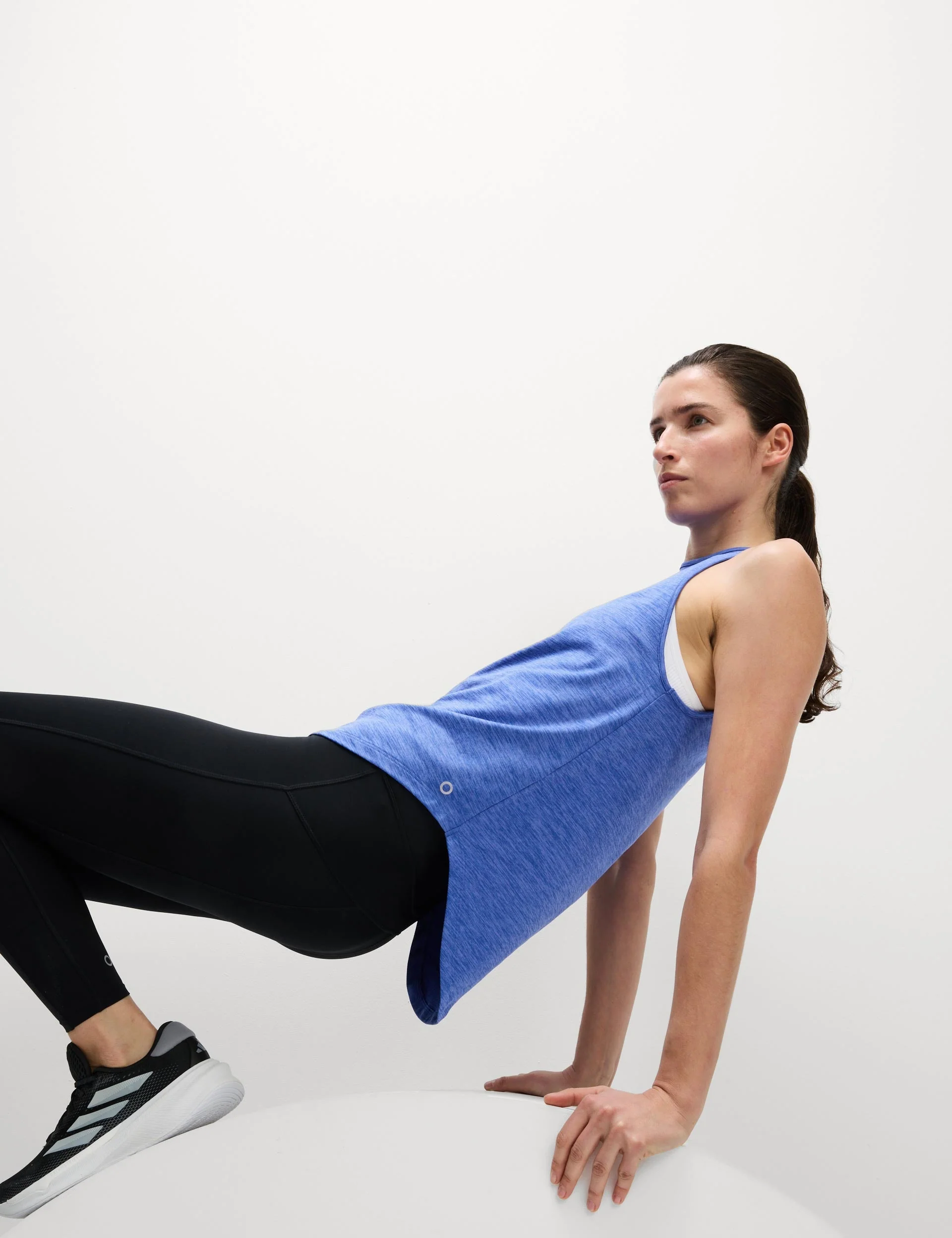 Round Neck Relaxed Vest Top - Cobalt