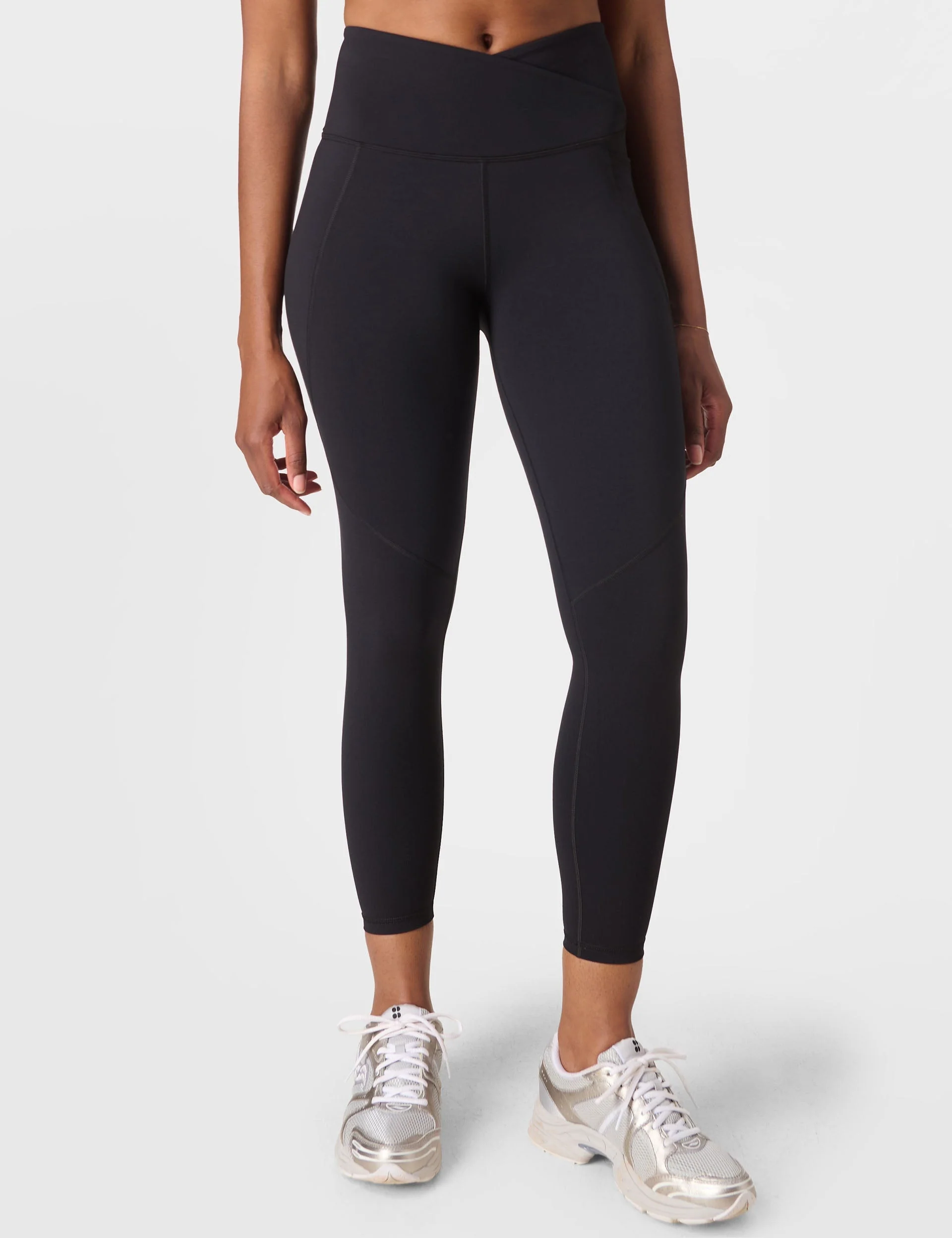 Power 7/8 Wrap Waist Gym Leggings - Black