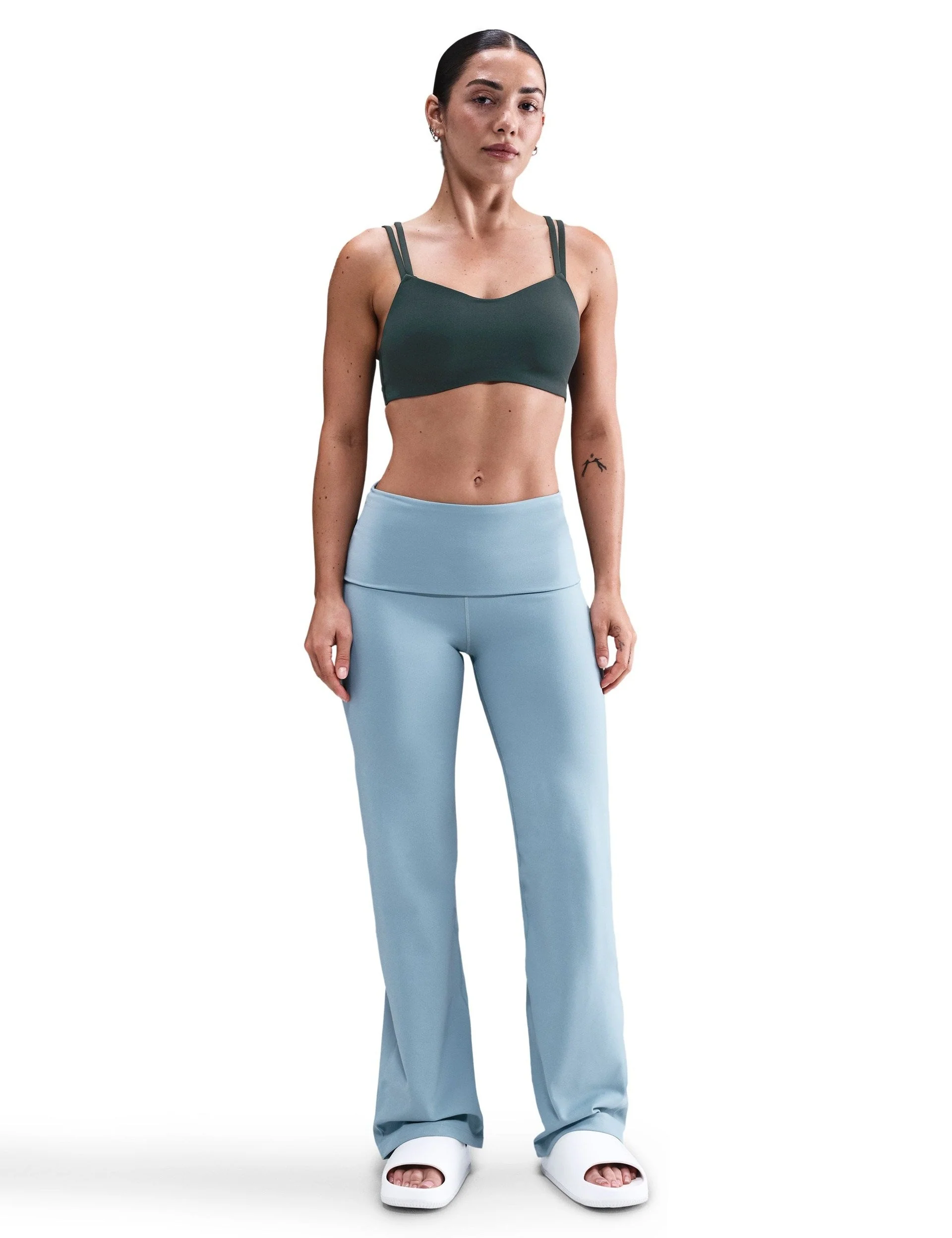 Zenvy Strappy Sports Bra - Seaweed/White