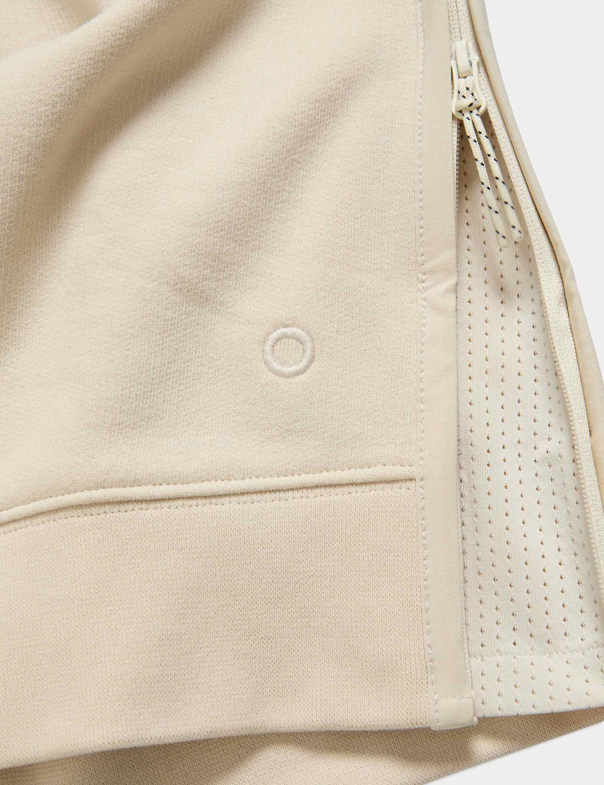 Cotton Rich Mesh Panel Relaxed Sweatshirt - Ivory