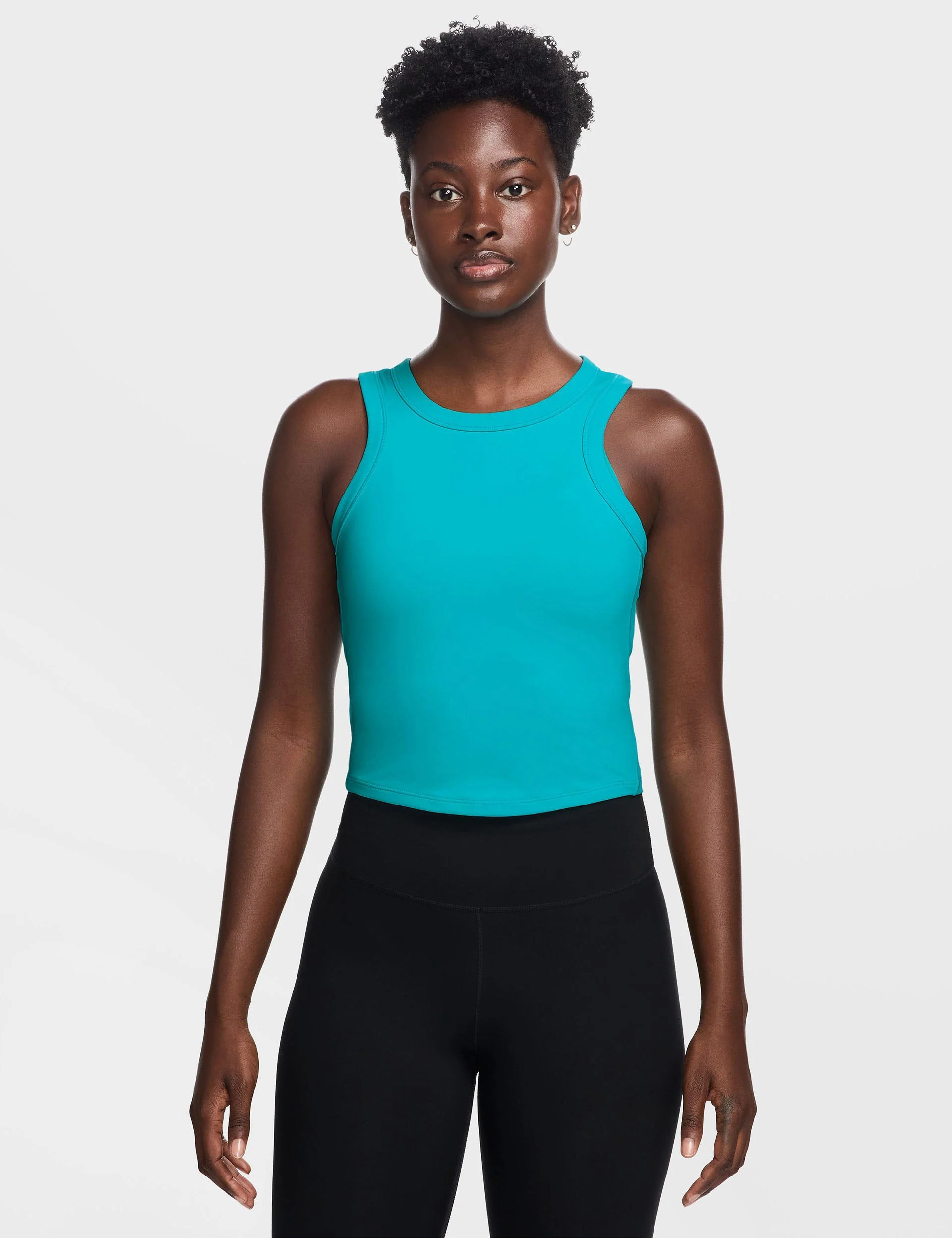 One Fitted Dri-FIT Cropped Tank Top - Dusty Cactus/Black