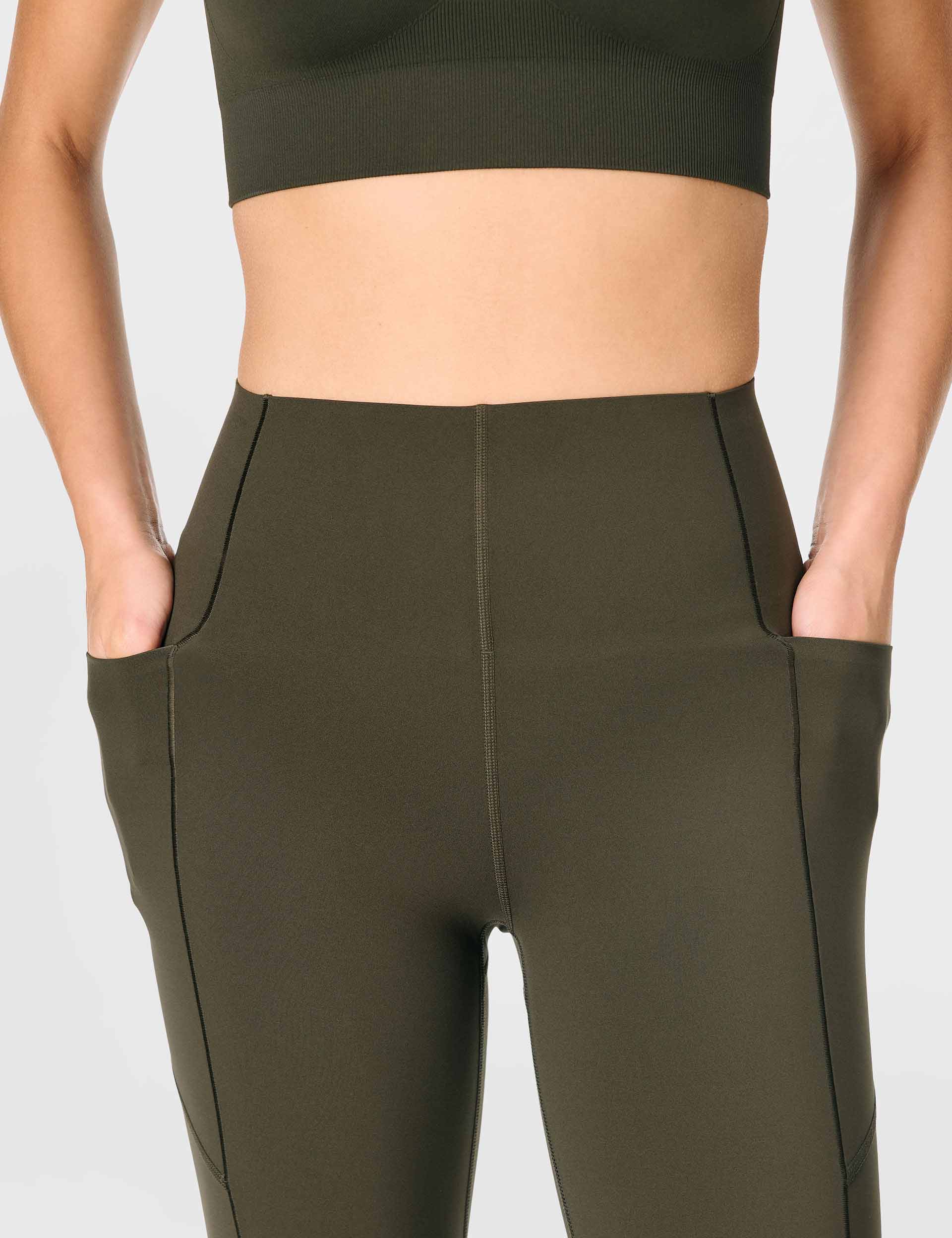 Power UltraSculpt High Waisted Gym Leggings - Nori Green