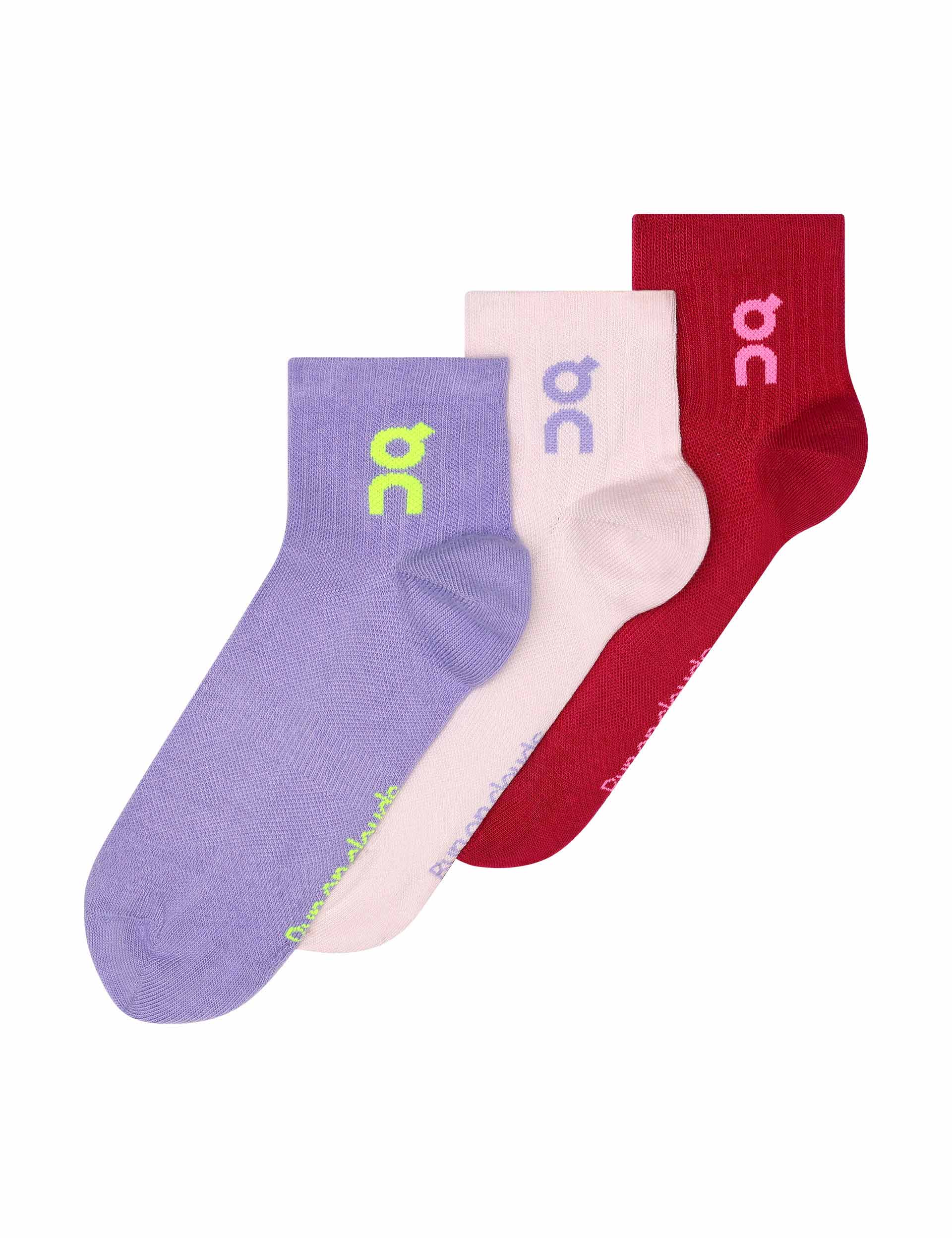 Logo Sock Mid 3P - Orchid/Comet